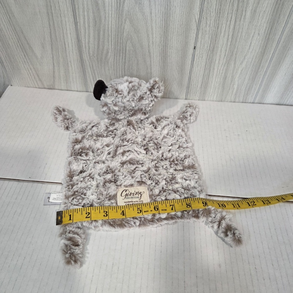 Giving Collection Demdaco Bear Brown White Rattle Baby Security Blanket Lovey - Picture 4 of 4